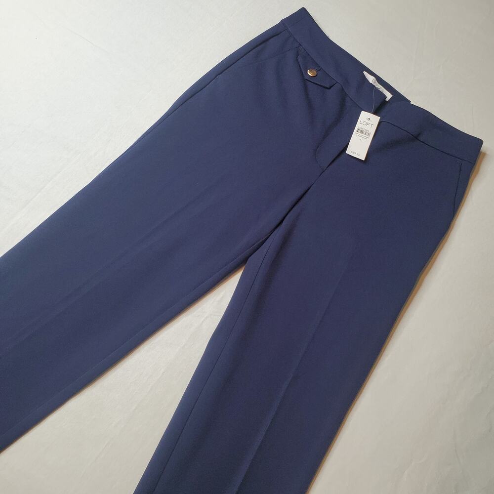Ann Taylor Loft Women's Size 4 NWT Riviera Slim Ankle Pants Navy Blue 761938